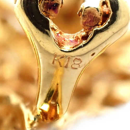 八芒星 ダイヤピアス D4.00 K18 イエローゴールド YG