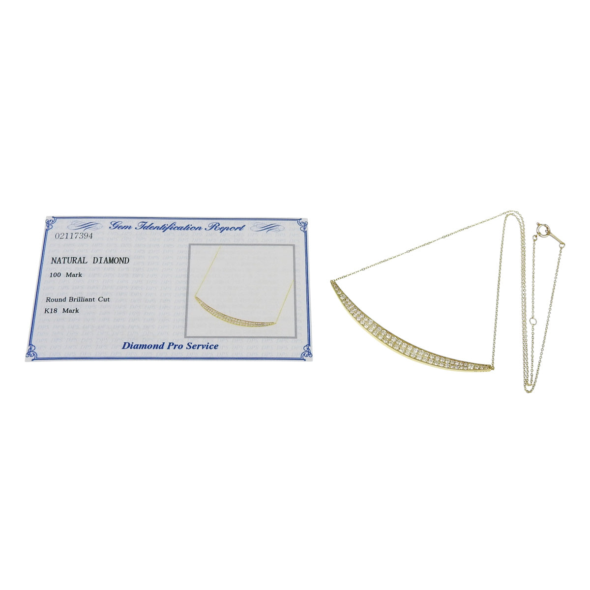 Diamond necklace D1.00 K18 yellow gold YG