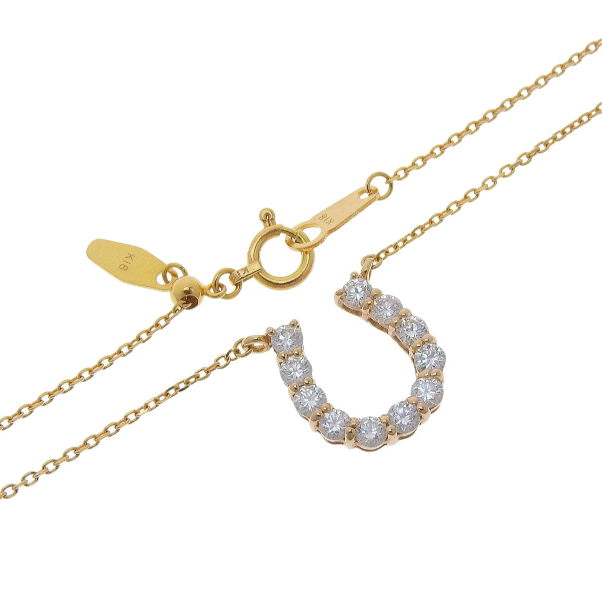 钻石马蹄项链 D0.501 K18 黄金 YG