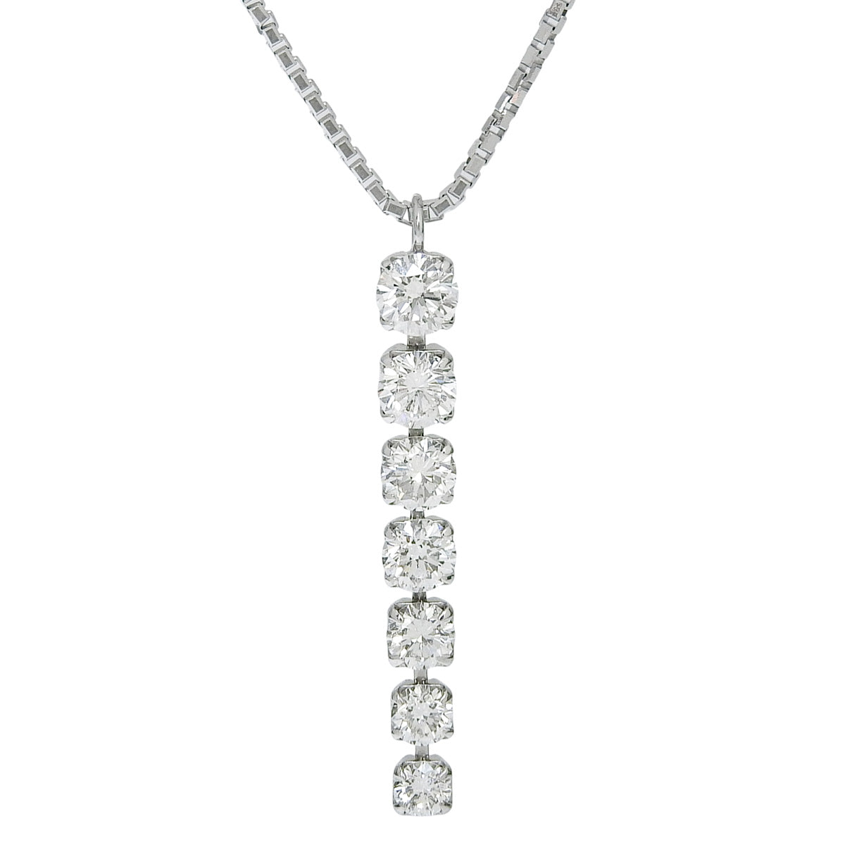 Diamond Line Necklace D1.00 Pt850 Platinum 7PD