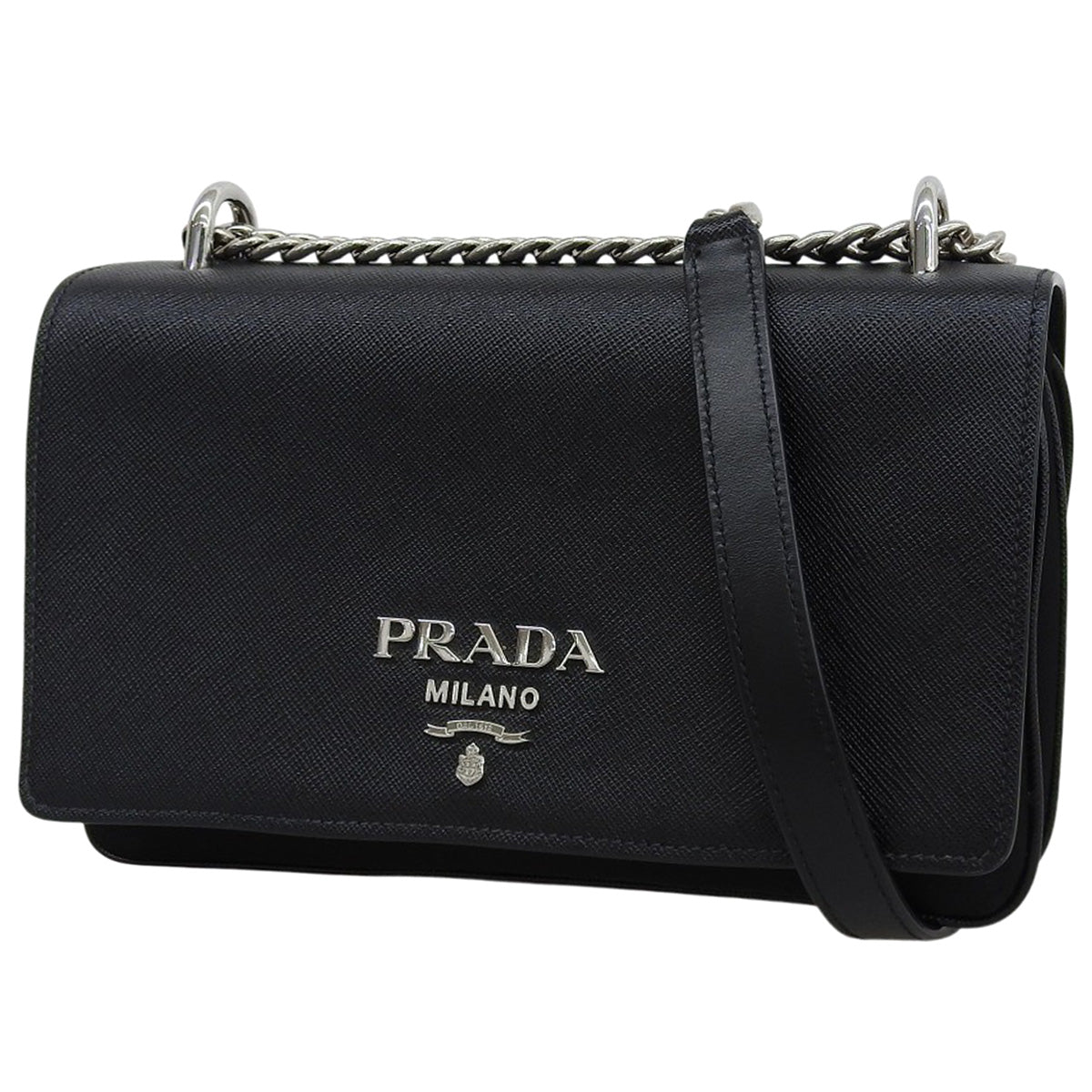 Saffiano皮革和尼龙材质链条单肩包 1BD009