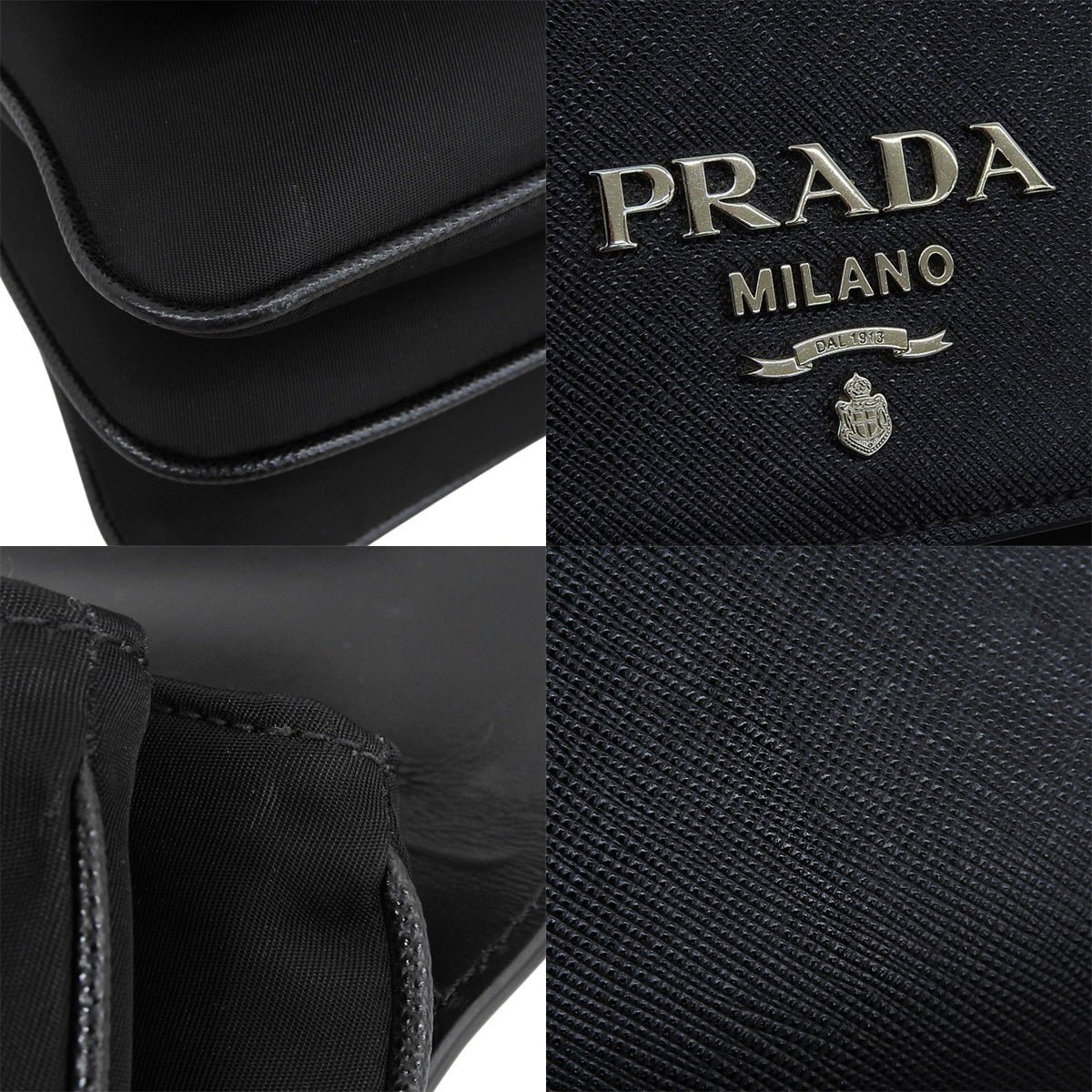 Saffiano皮革和尼龙材质链条单肩包 1BD009