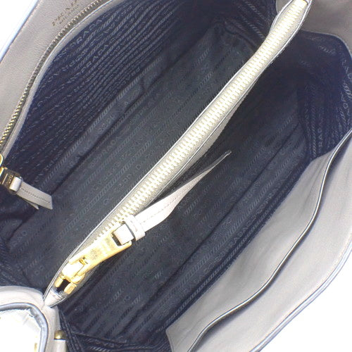 Logo embossed 2-way handbag leather 1BA579