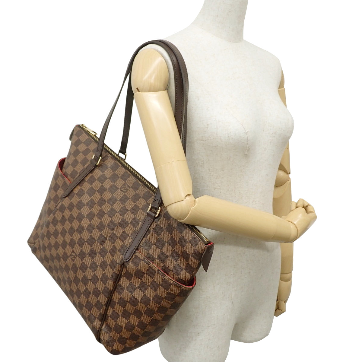 Damier Ebene Totale MM, Damier canvas, brown, N41281, shoulder bag.