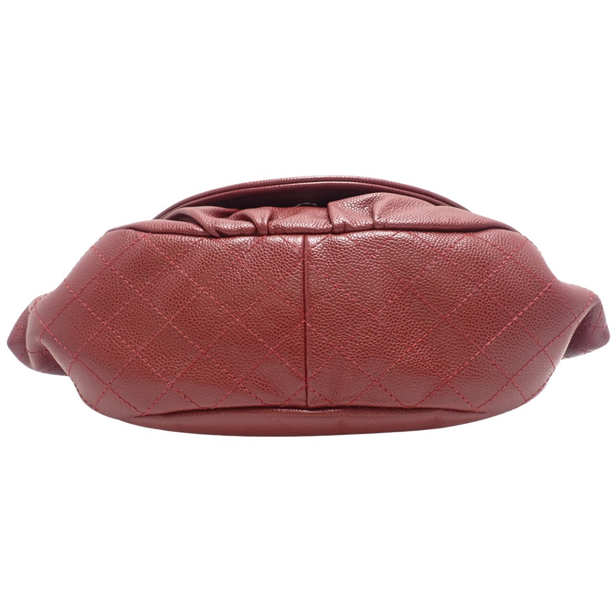 Chanel Chocolate Bar Coco Mark Half-Moon Shoulder Bag, Caviar Skin, Bordeaux