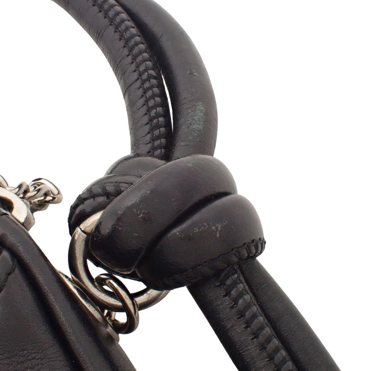 Cambon Line Matelasse Coco Mark 黑色羊皮单肩手提包 A25175