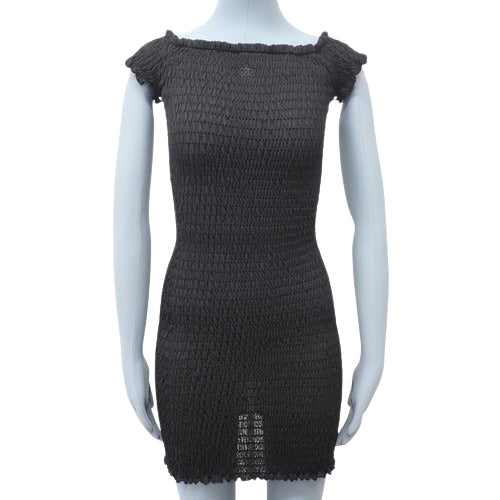 露肩迷你连衣裙，XS 码，带有 Triomphe 徽标刺绣