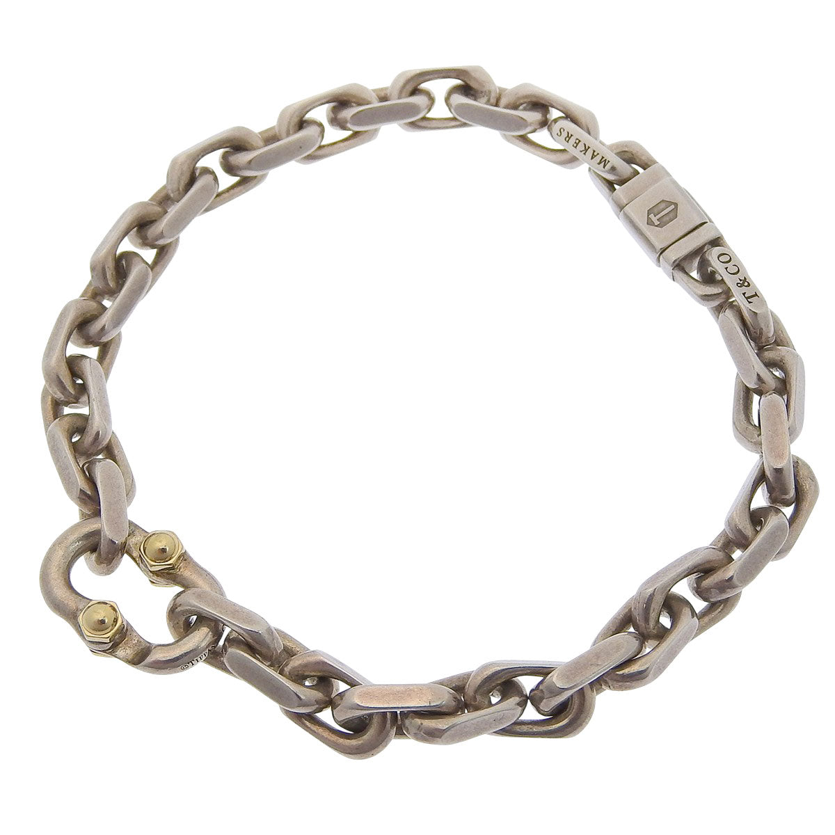 ナロー ブレスレット シルバー SV925 イエローゴールド K18YG