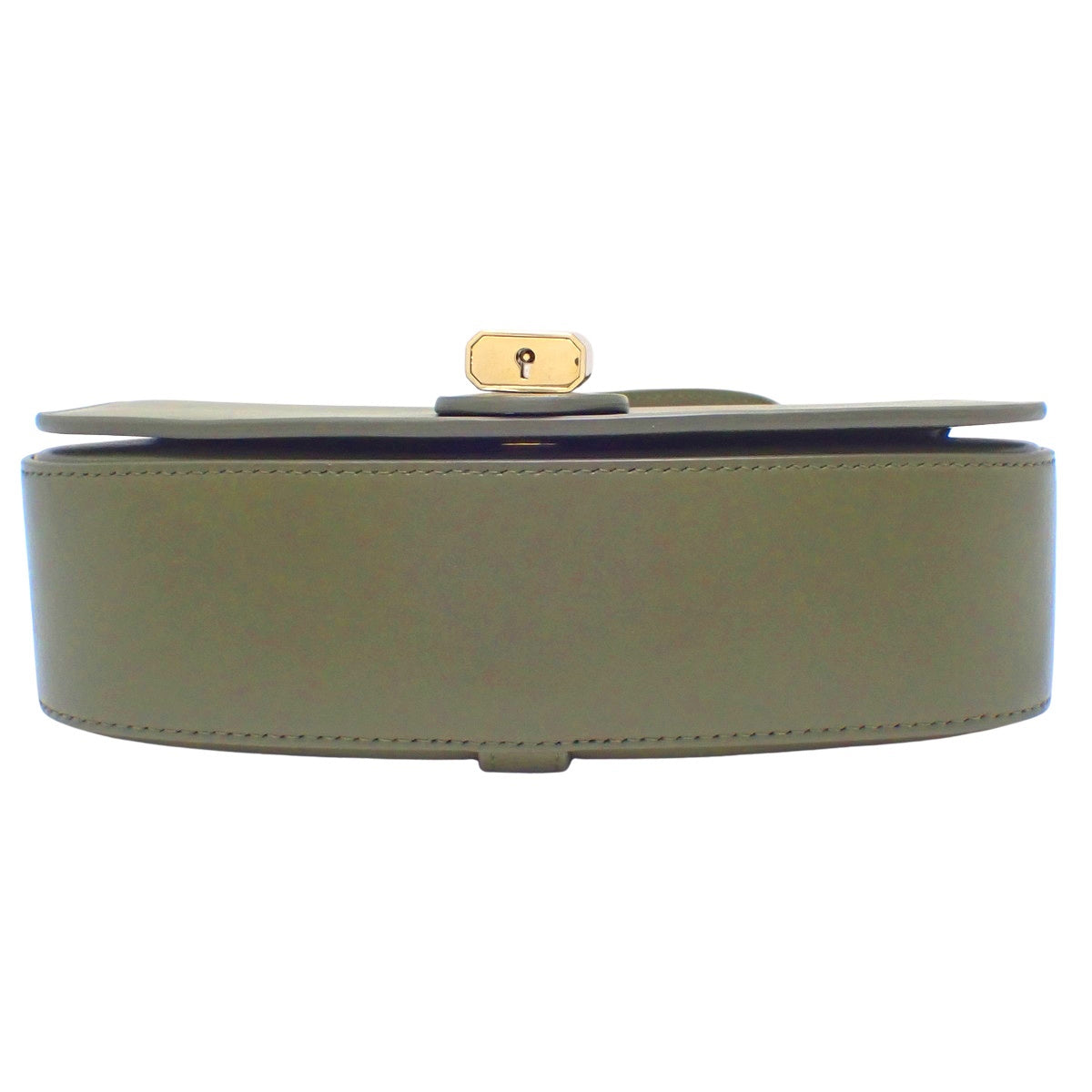Khaki calfskin clutch bag with strap 10I593DQ1.31DO