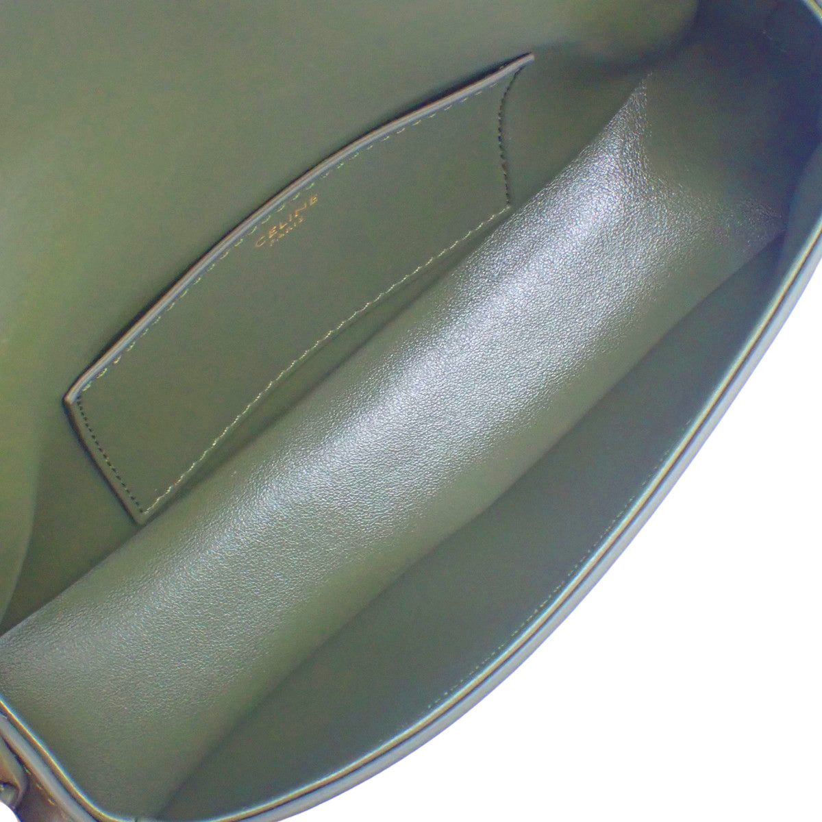 Khaki calfskin clutch bag with strap 10I593DQ1.31DO