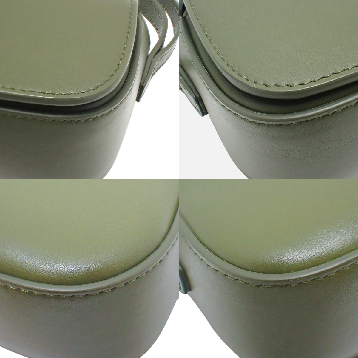 Khaki calfskin clutch bag with strap 10I593DQ1.31DO