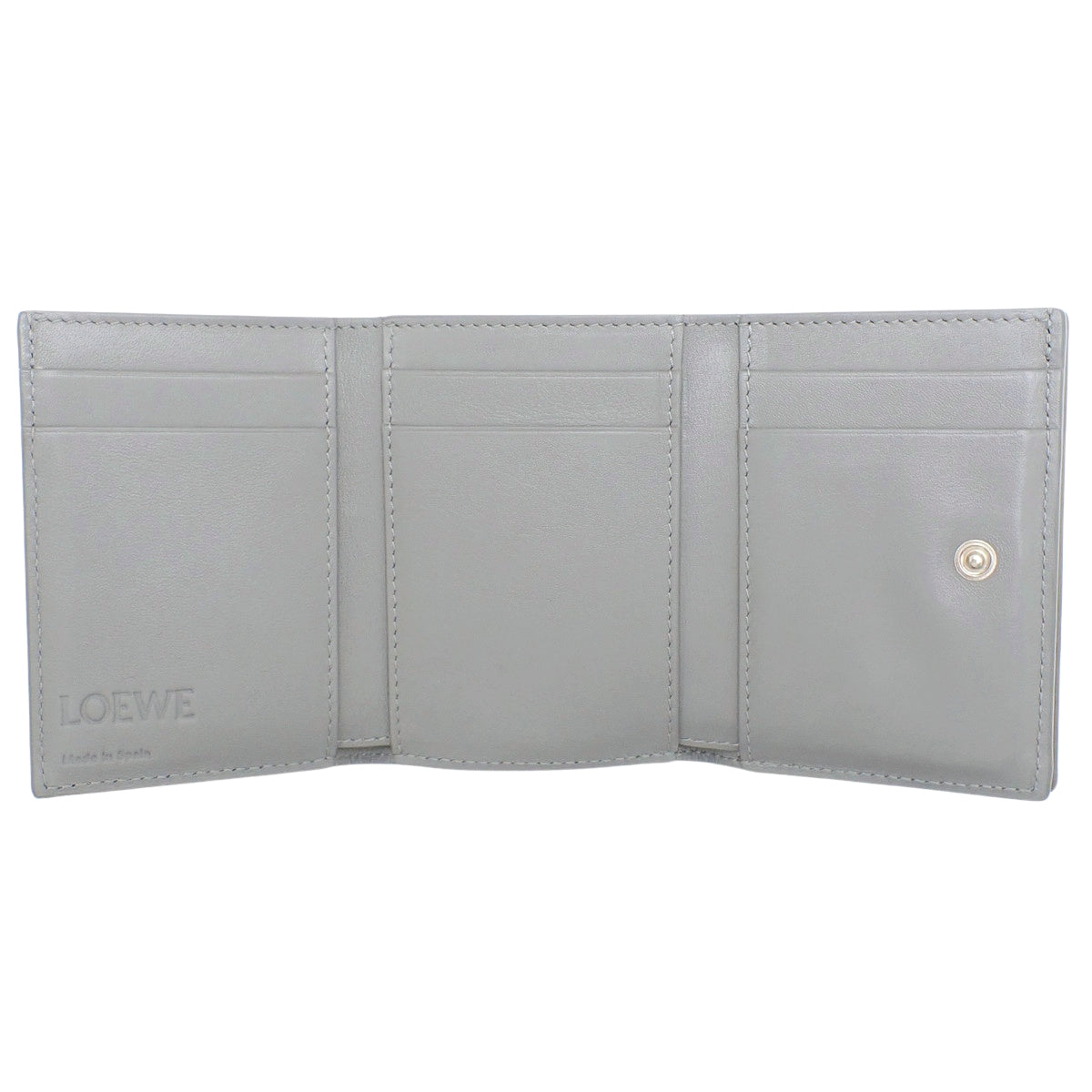 Anagram Tri-Fold Wallet, Calfskin, Gray, C821TR2X02, Accessory, Tri-fold, Mini Wallet