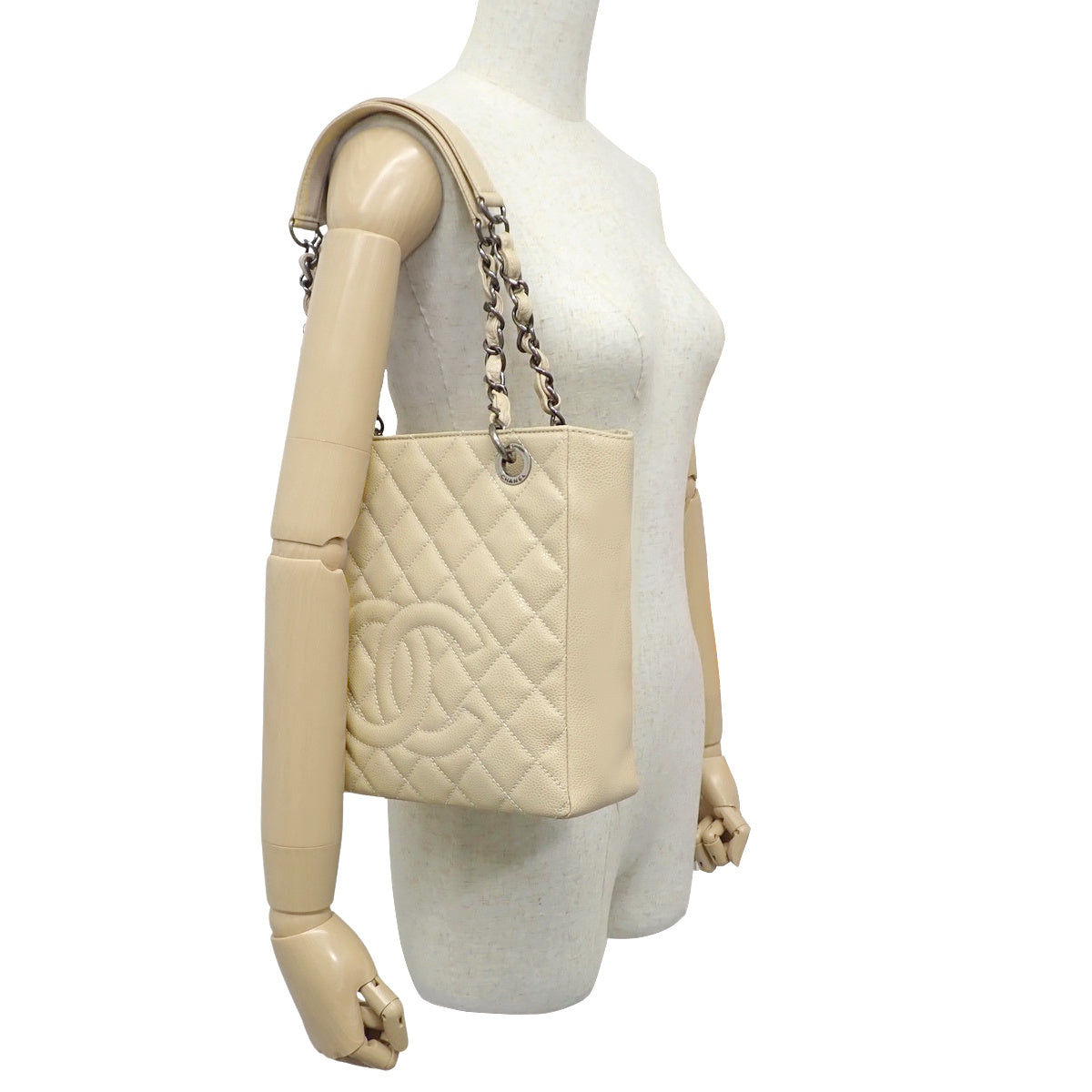 米色鱼子酱纹皮革 Matelasse PST 包 A20994