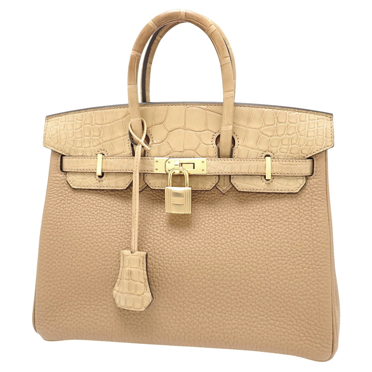 Birkin 25 Touch Togo Alligator Matte Crocodile Chai U Stamp