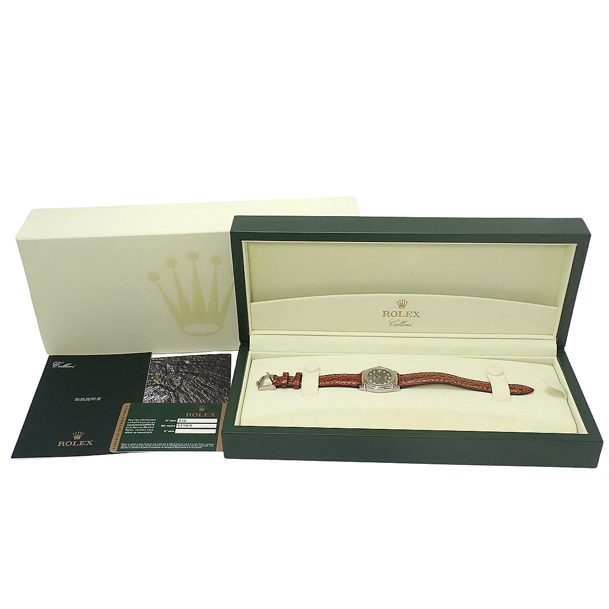 Cellini 10PD 5310/9 白金/皮革 K 编号黑色表盘镶钻时标手动上链女士腕表