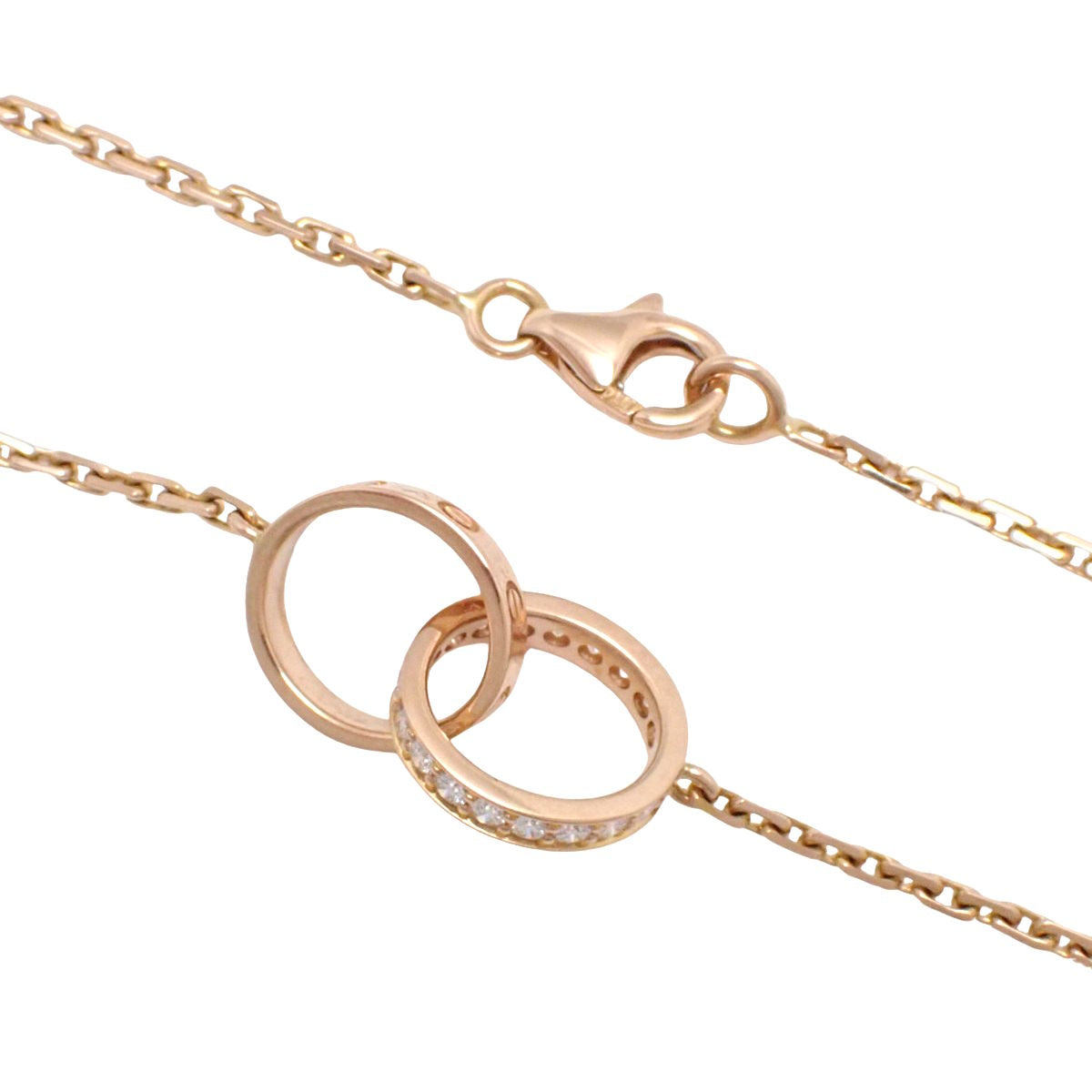 LOVE ネックレス ダイヤモンド K18 ピンクゴールド PG