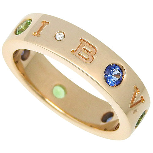 Roman Sorbet Ring, Sapphire, Green Garnet, and Diamond, 18K Pink Gold, PG