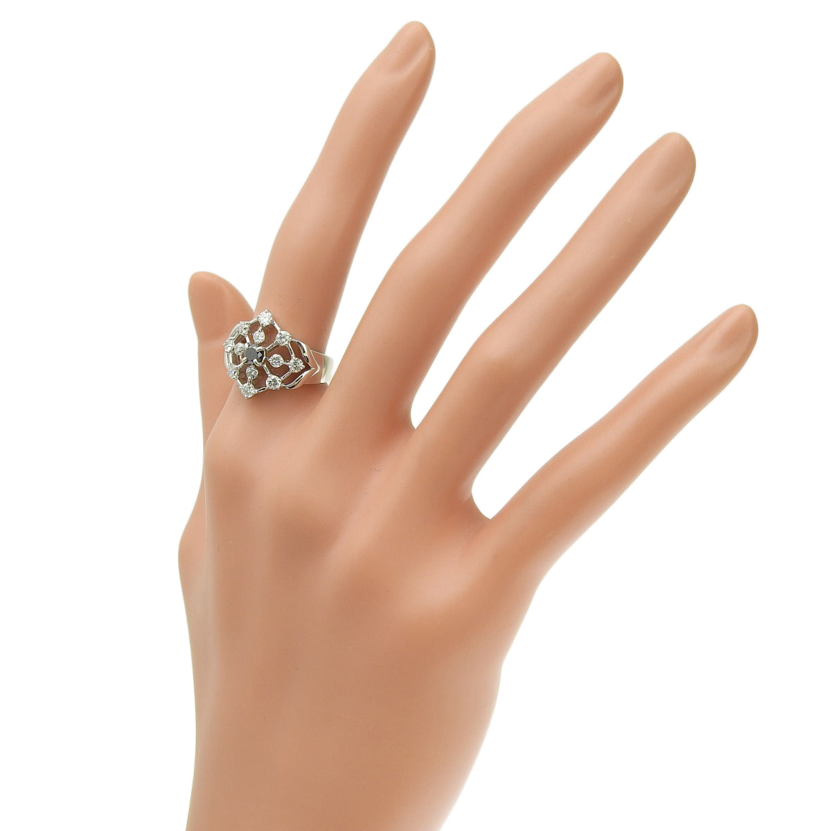 Black Diamond Diamond Ring D1.00 K18 White Gold WG