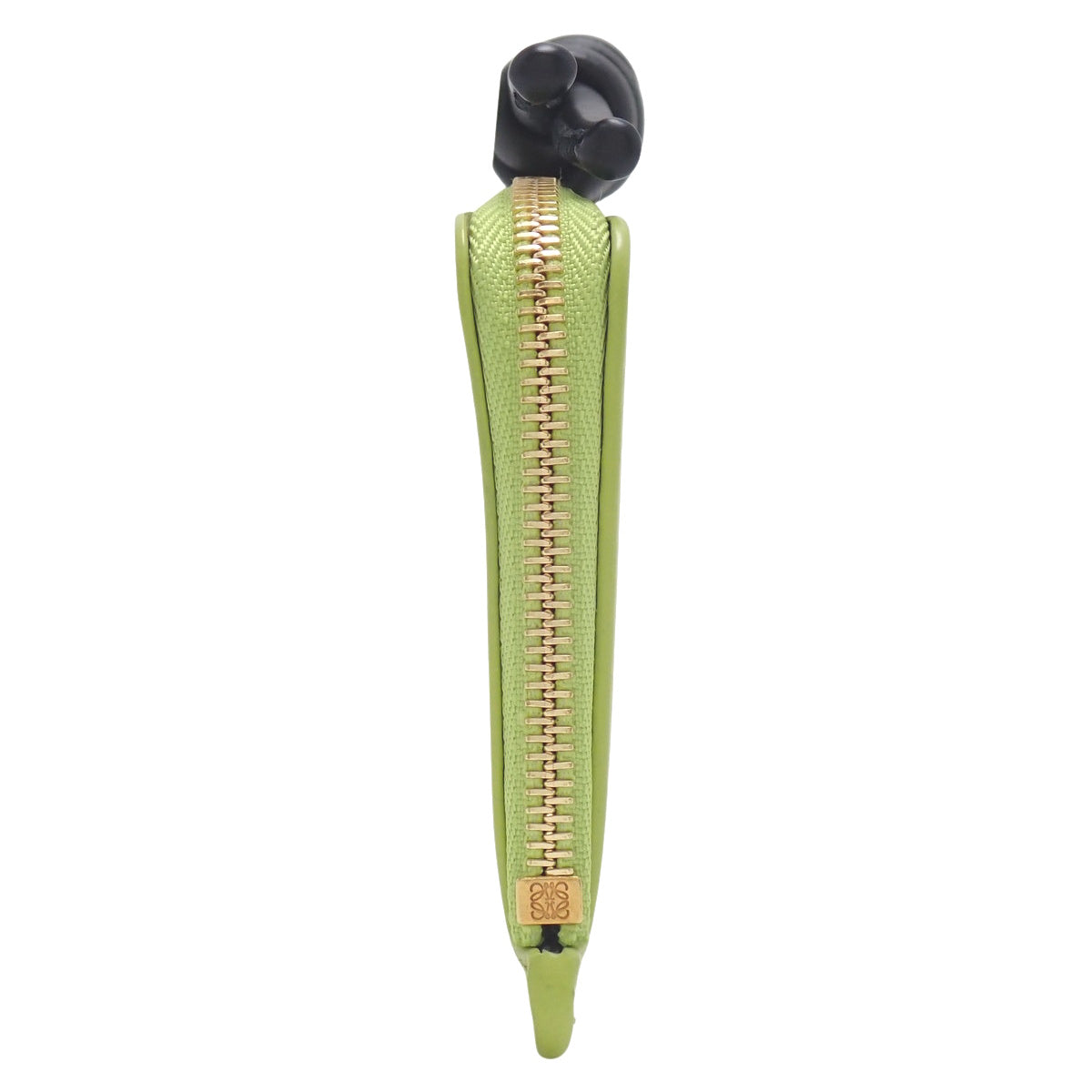 Knot Coin Card Holder in Leather, Green and Black