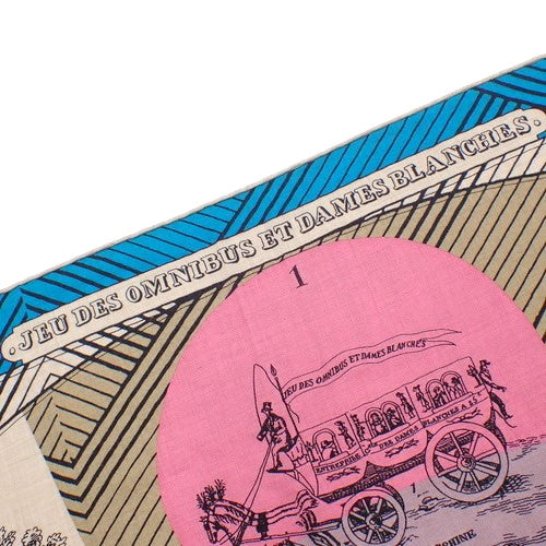 JEU DES OMNIBUS ET DAMES BLANCHES オムニバスと白い貴婦人のゲーム カレ140 馬車 カシミヤ シルク