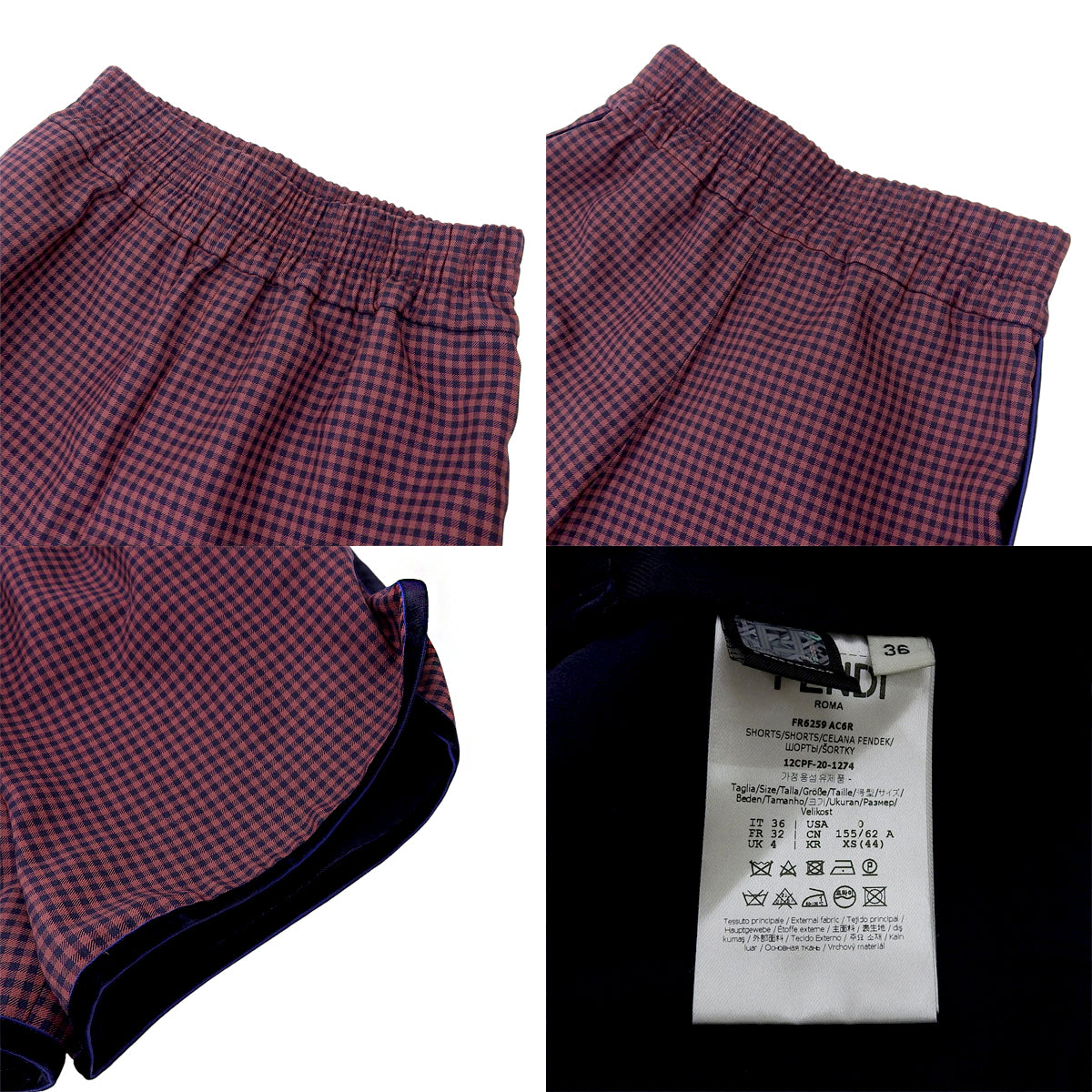 Gingham check shorts 2020 size 36