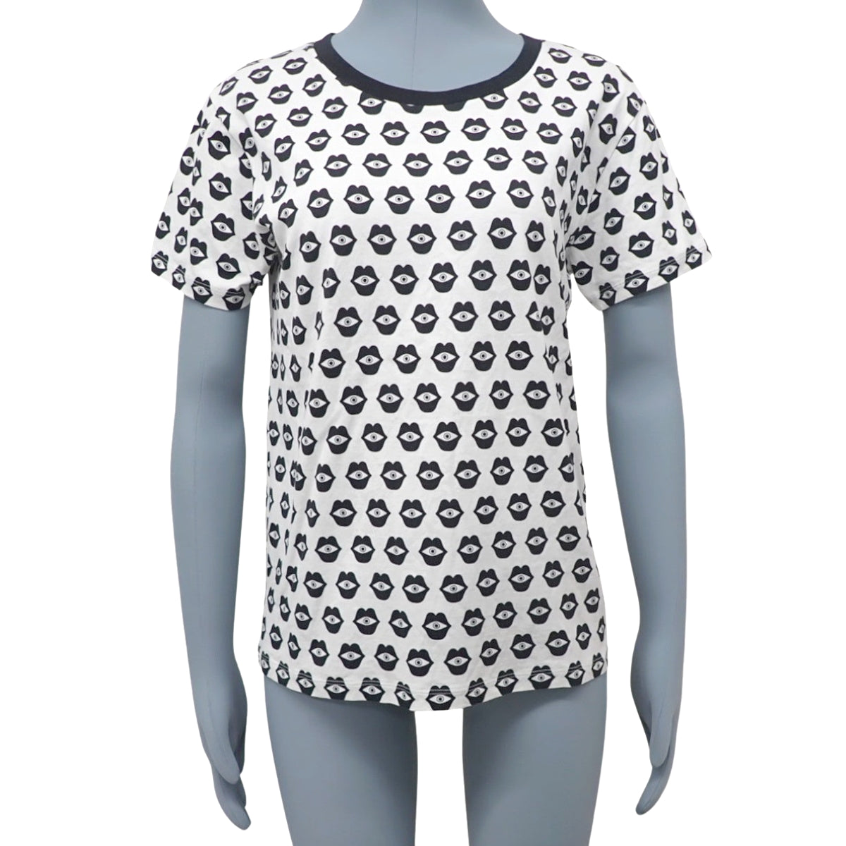 心灵感应爱情印花T恤，小号，Aneli Sanaye Henriksson 合作款唇眼妆