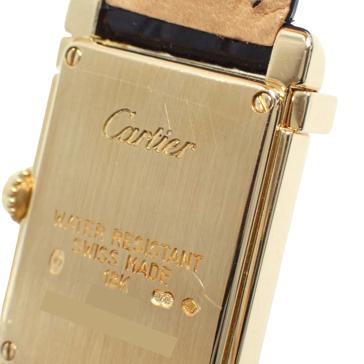 WA103051 坦克系列腕表 YG/皮革 石英 白色 钻石表圈