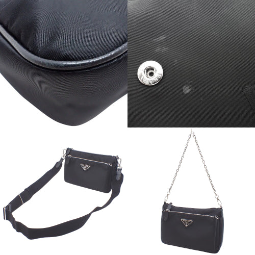 2-way shoulder bag in nylon and Saffiano leather, TESSUTO+SAFFIAN NERO, 1BH168