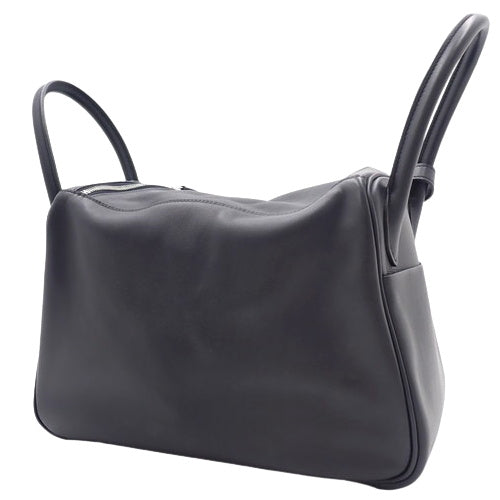 Lindy 30 Traceage Swift 皮革表带，钯金金属配件，靛蓝/黑色/Terre Bateau，C 印章