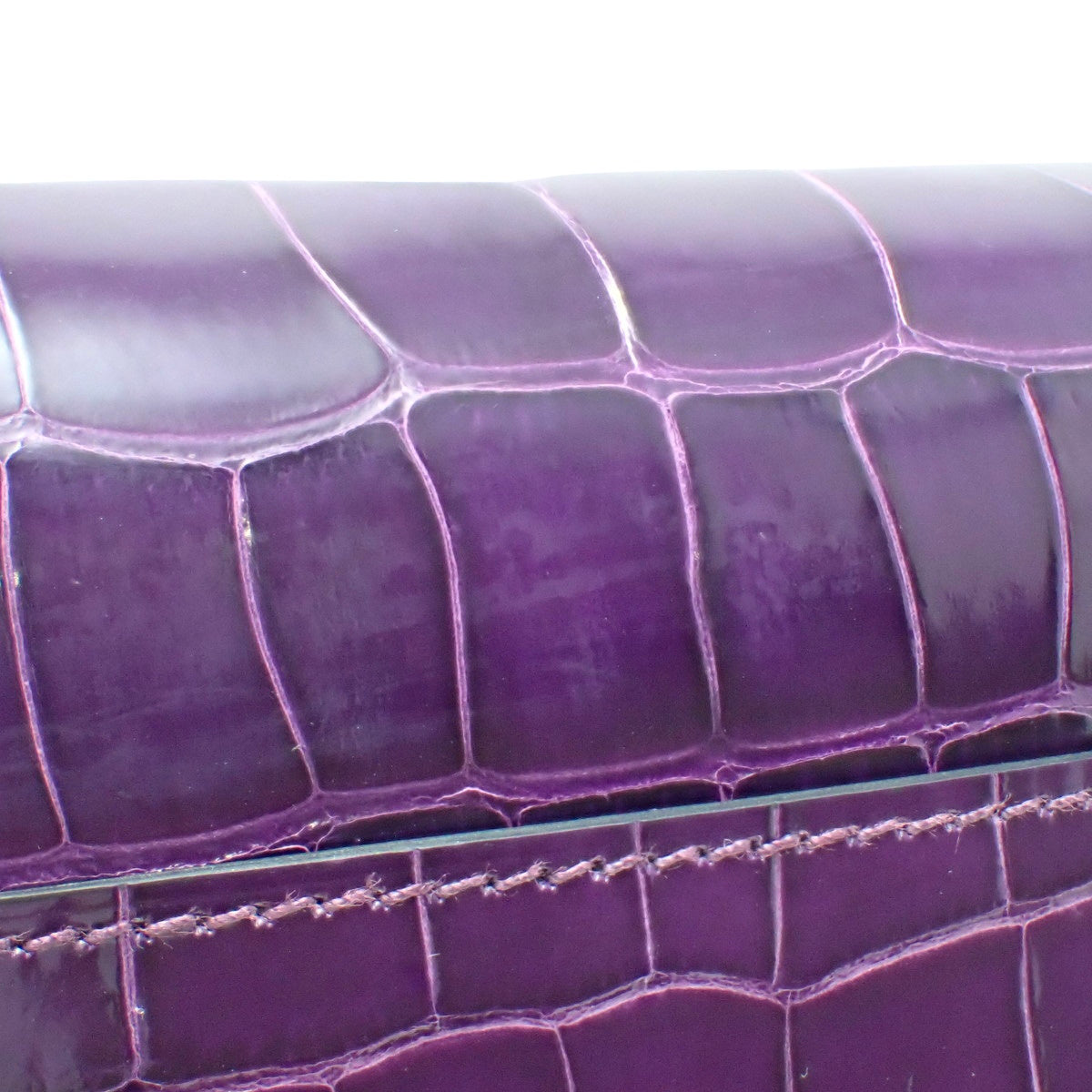 Constance Long To-Go Alligator/Crocodile Leather with Palladium Hardware and Amethyst, B Stamp