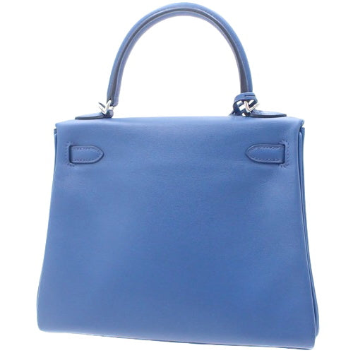 ケリー25 (内縫い) ブルーロワイヤル ヴォースイフト パラジウム金具 シルバー金具 U刻印 2WAY ショルダー 肩掛け