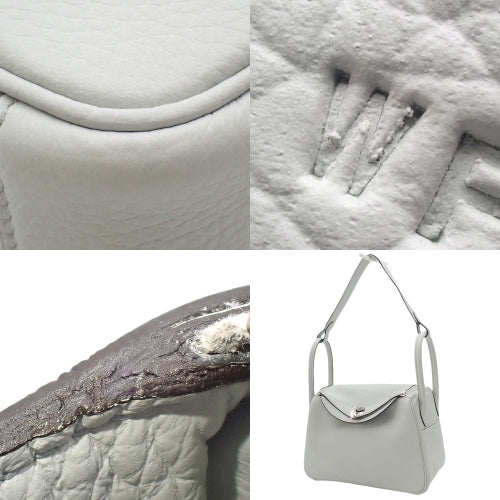 Lindy 26 Taurillon Clemence 皮革 钯金配件 蓝色冰川 W 印章