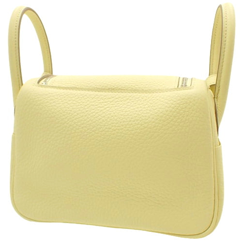 [新品] Lindy Mini Taurillon Clemence 皮革 钯金五金 Jaune Milton Beton W 印章