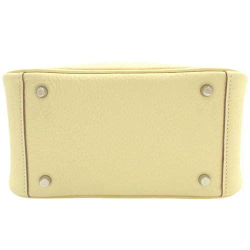 [新品] Lindy Mini Taurillon Clemence 皮革 钯金五金 Jaune Milton Beton W 印章