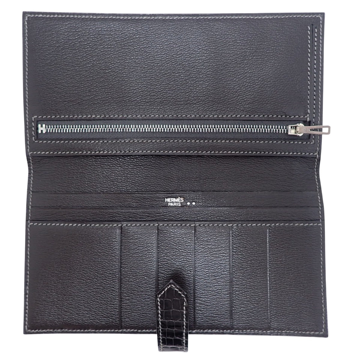 ベアンクラシック クロコダイル ニロティカス グラファイト シルバー金具 □H刻