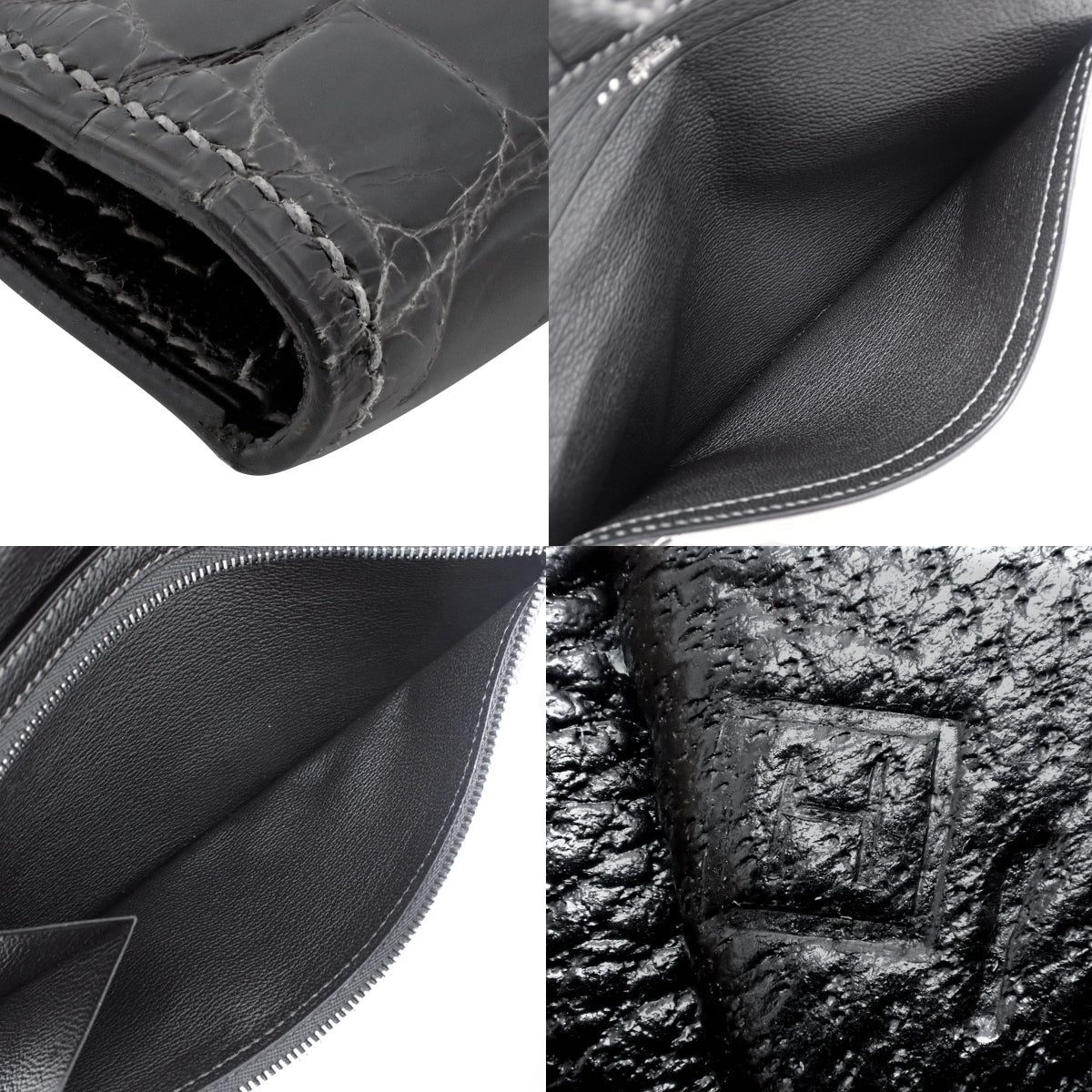 ベアンクラシック クロコダイル ニロティカス グラファイト シルバー金具 □H刻