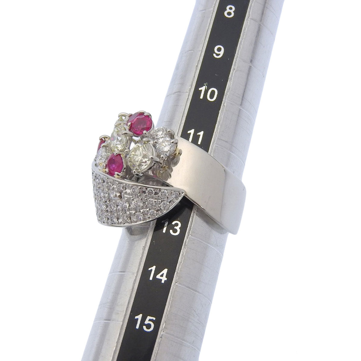 R0.83/D1.77,0.78 红宝石 钻石戒指 Pt900铂金饰品 首饰 铺镶 12(52)号