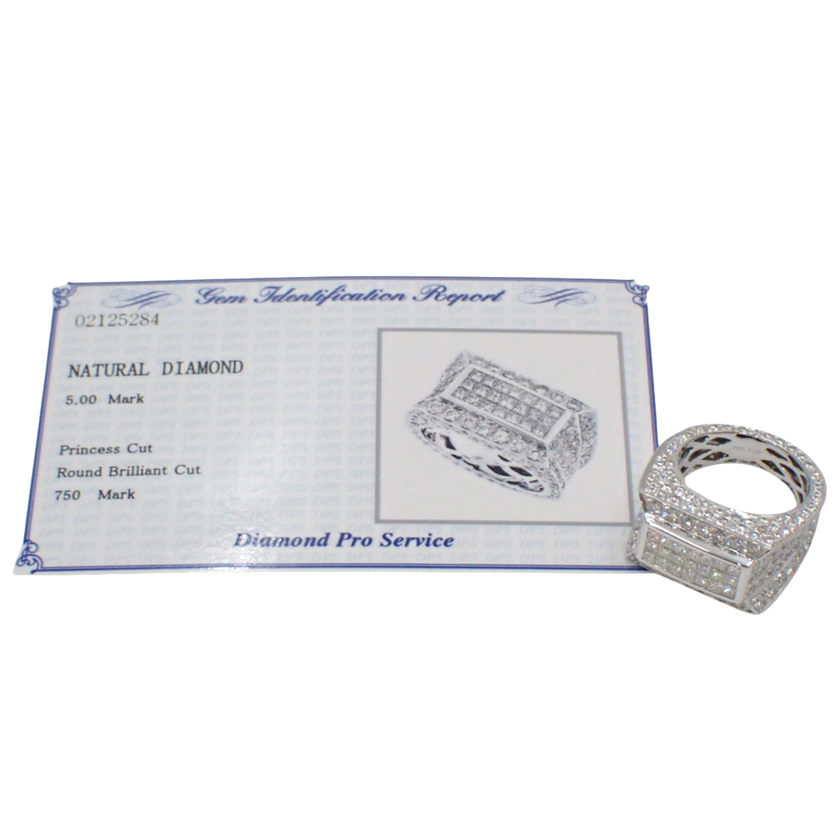 Diamond Ring 5.00 K18 White Gold WG