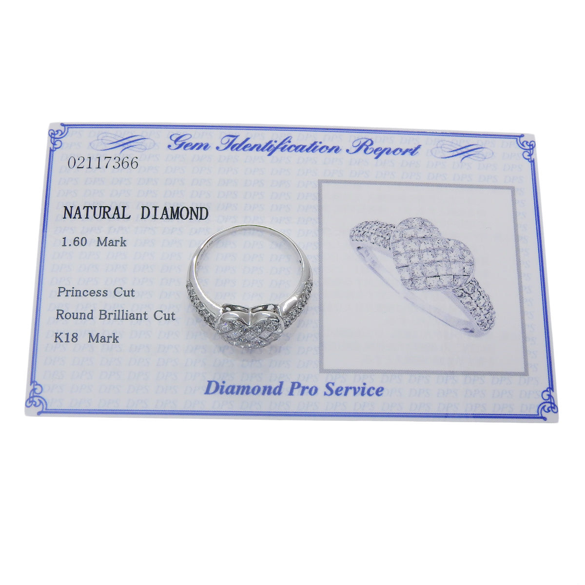 Diamond Heart Ring D1.60 K18 White Gold WG