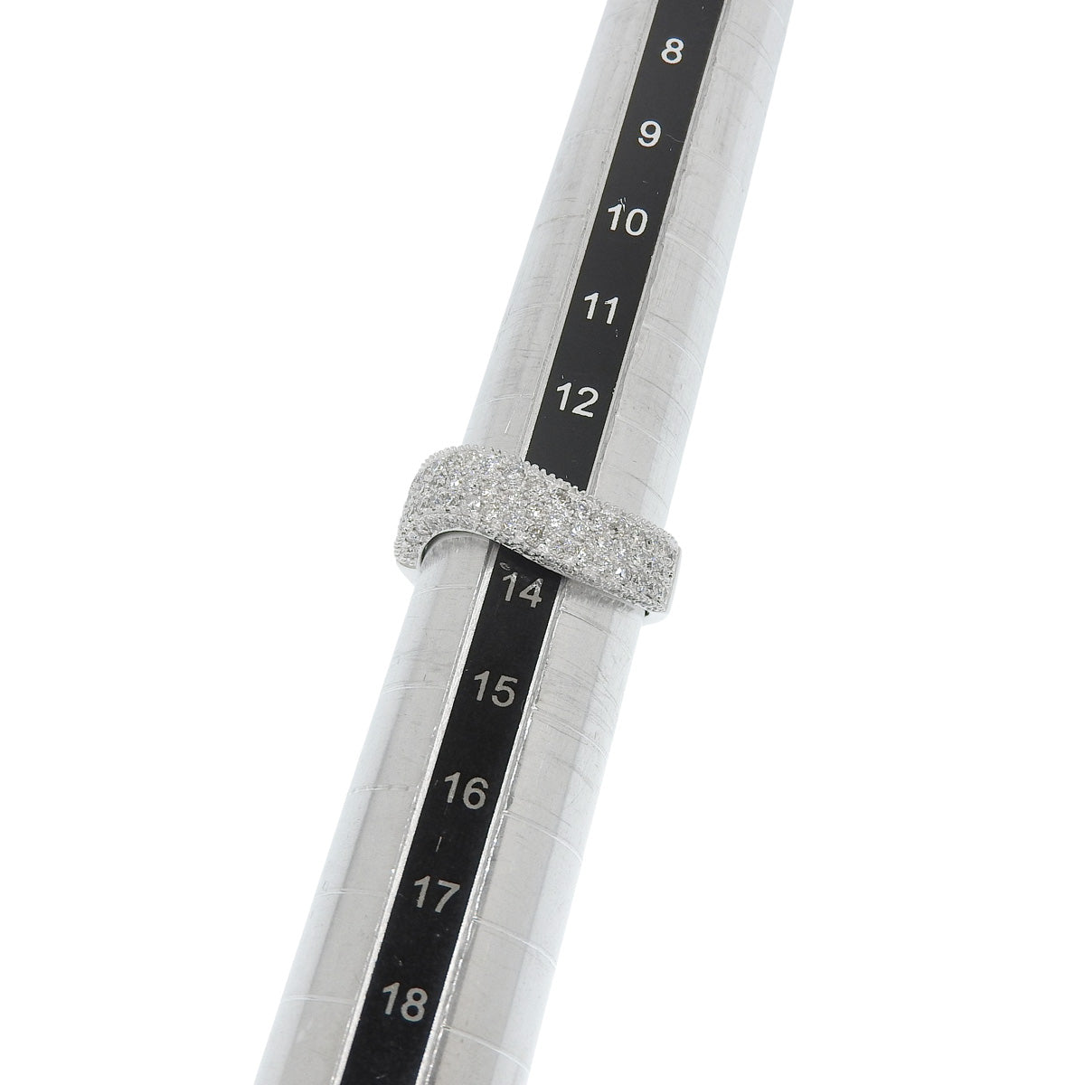 半铺镶波浪戒指 D1.21 K18 白金 WG