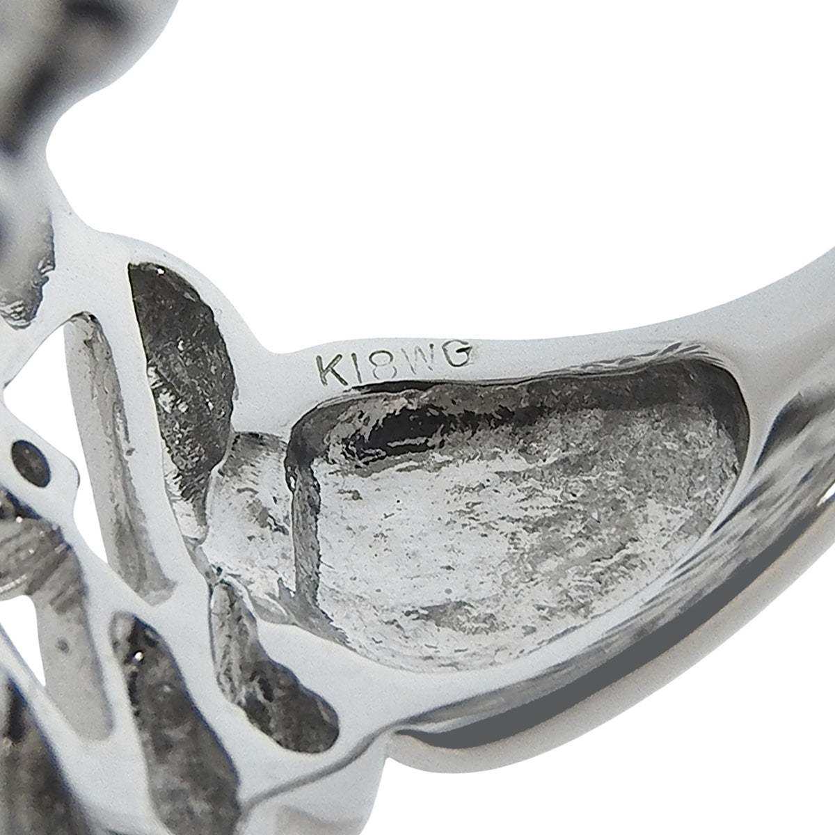 ダイヤモンド リング 0.74 K18 ホワイトゴールド WG ビッグモチーフ