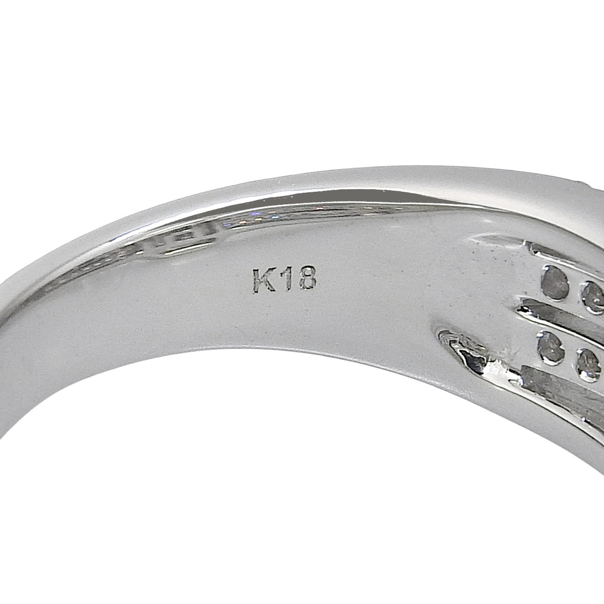 钻石方形切割戒指 D1.04 K18 白金 WG