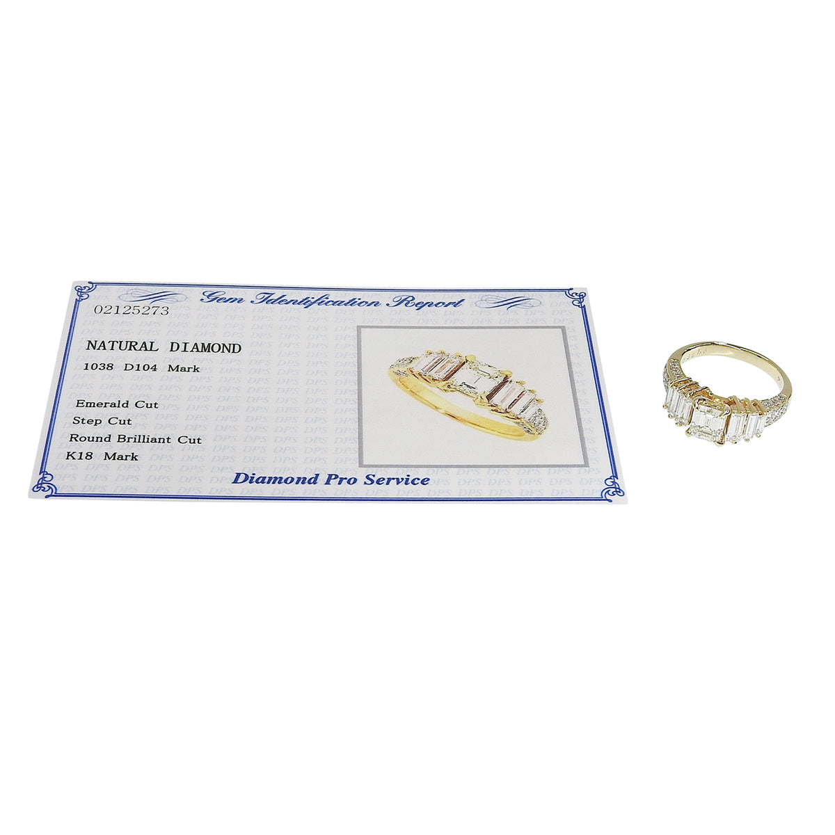 钻石戒指 D1.038/D1.04 K18 黄金 YG