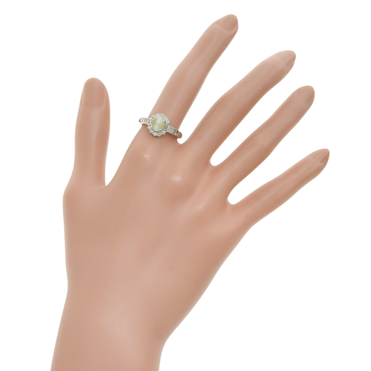 キャッツアイ ダイヤモンド リング CE1.35/D0.50 Pt900プラチナ