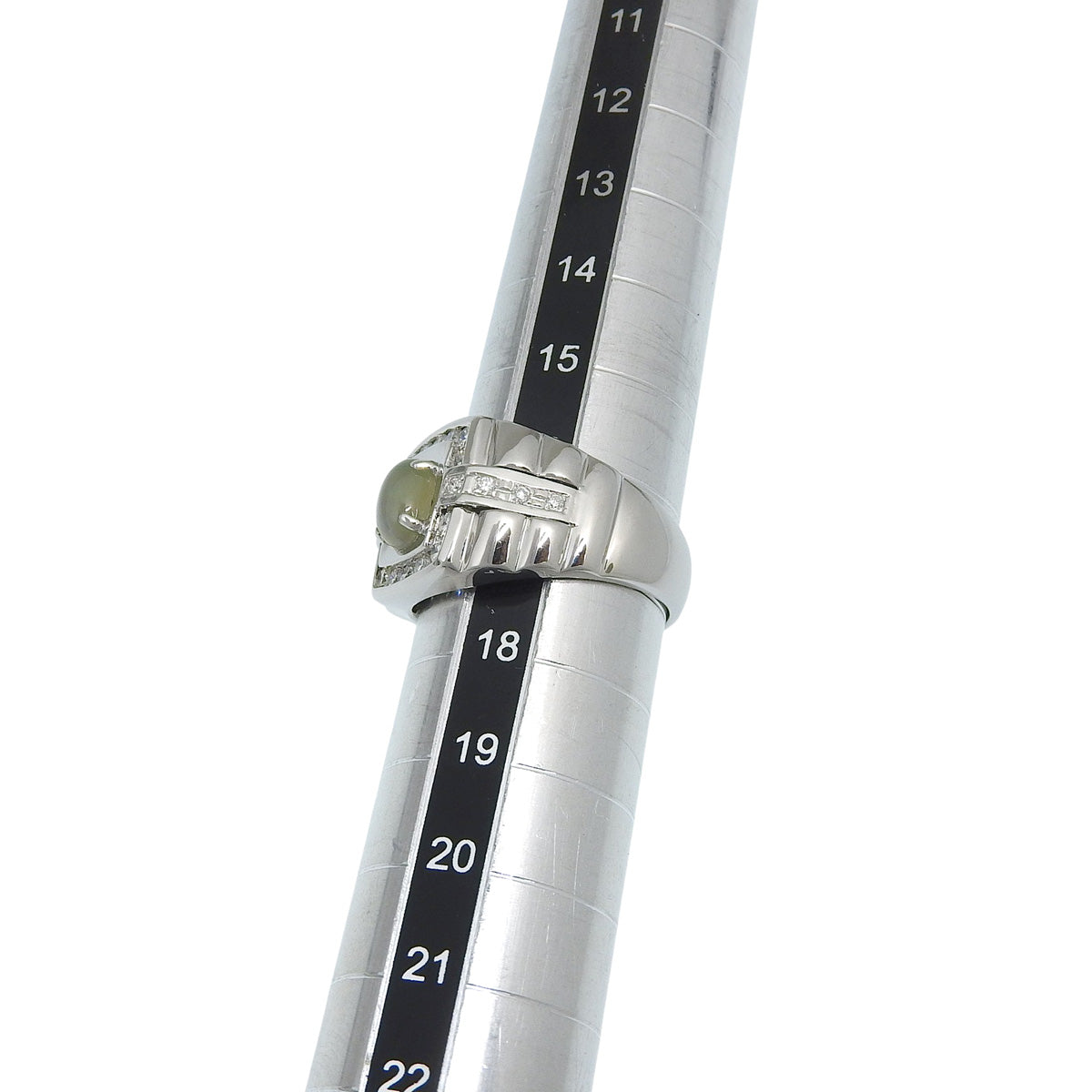 猫眼绿柱石钻石戒指 CE1.22/D0.54 K18 白金 WG