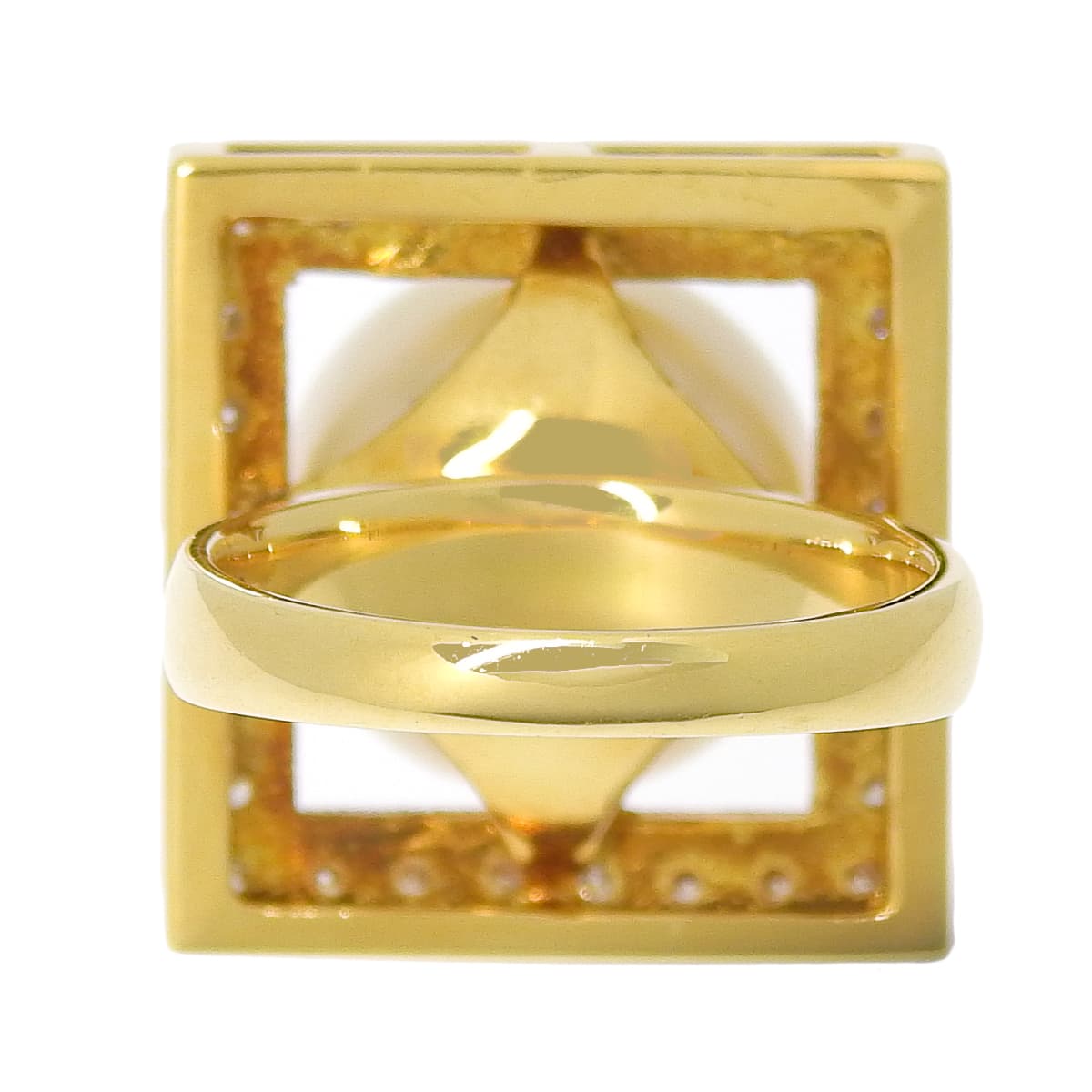 珍珠钻石戒指 D0.74 K18 黄金 YG 配饰 珠宝