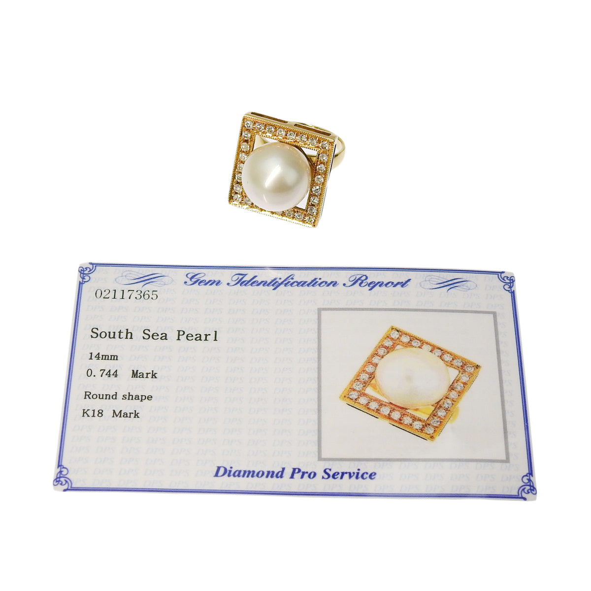 珍珠钻石戒指 D0.74 K18 黄金 YG 配饰 珠宝