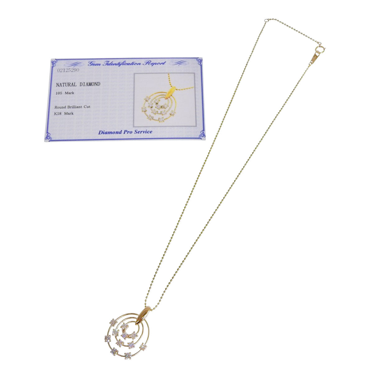 Diamond Necklace, 1.05 carats, 18K Yellow Gold