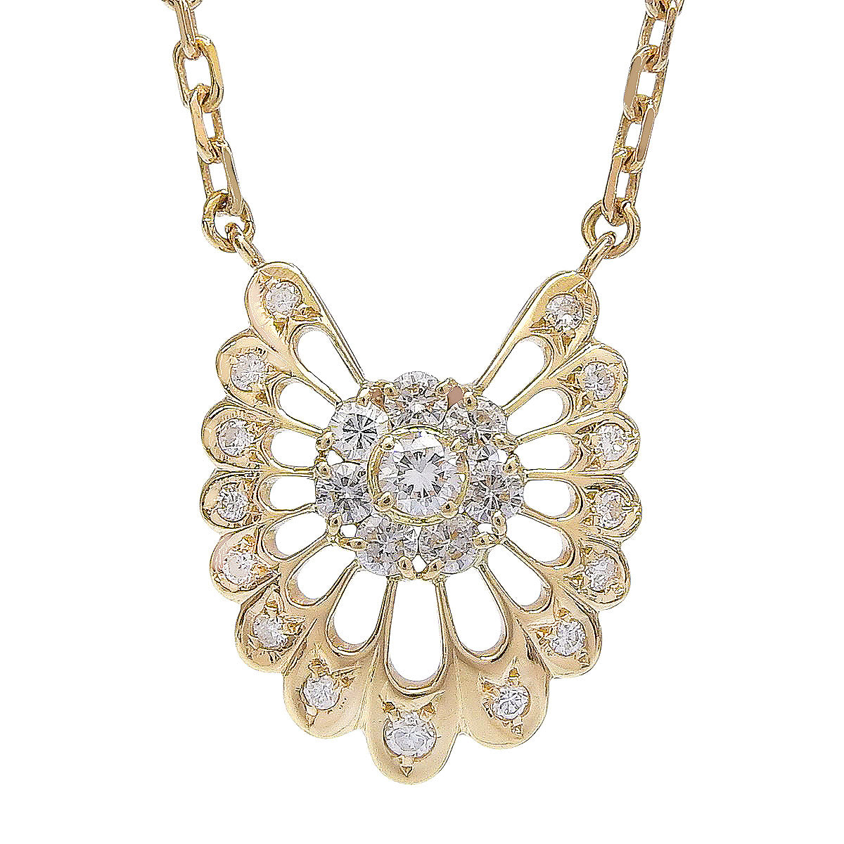 Diamond Design Necklace D0.58 K18 Yellow Gold YG