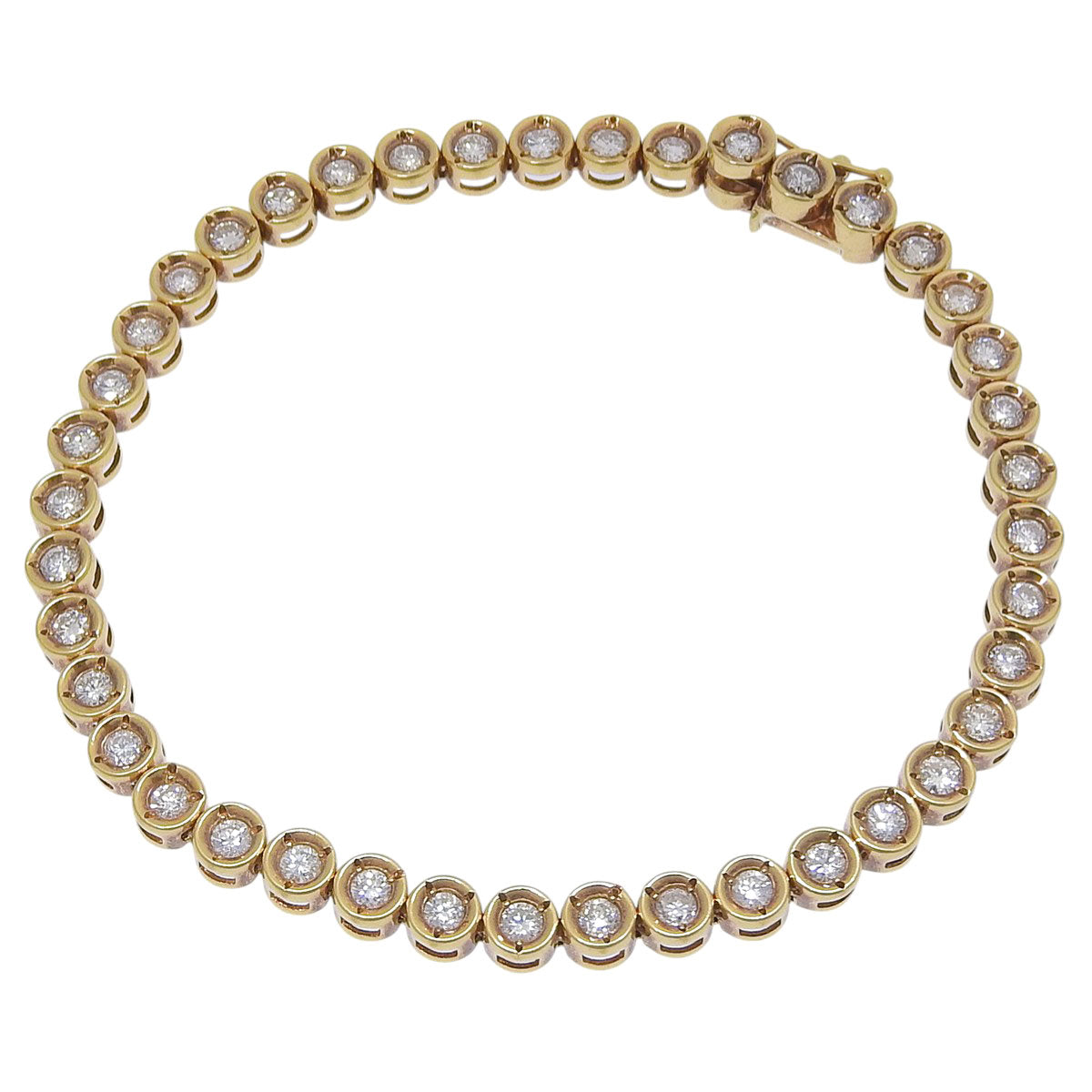 18K 黄金 (YG) 钻石网球手链 D2.02